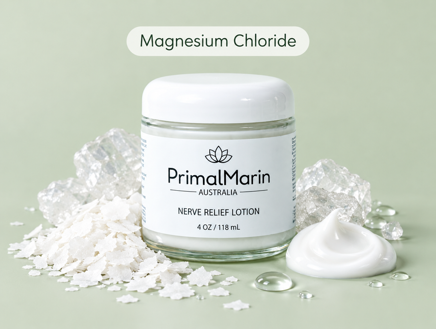 PrimalMarin lotion with magnesium chloride flakes